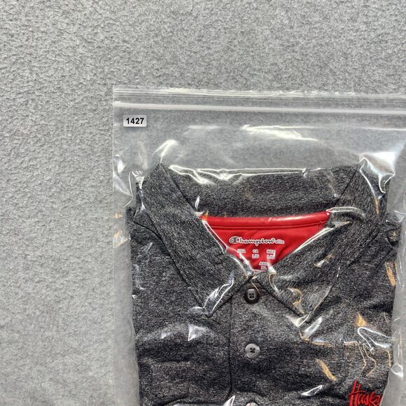 Champion Elite Nebraska Cornhuskers Golf Polo Shirt Mens Large L Gray - Picture 11 of 11